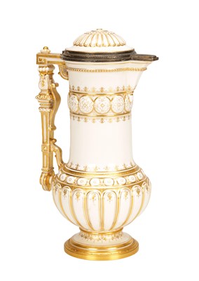 Lot 635 - A SEVRES PORCELAIN GILT-DECORATED LIDDED JUG