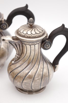 Lot 89 - A CONTINENTAL SILVER FOUR PIECE TEA SERVICE