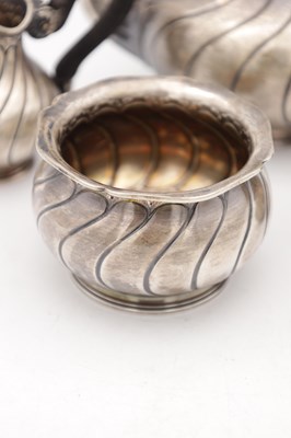 Lot 89 - A CONTINENTAL SILVER FOUR PIECE TEA SERVICE