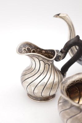 Lot 89 - A CONTINENTAL SILVER FOUR PIECE TEA SERVICE