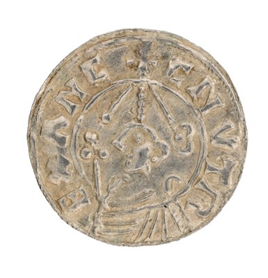 Lot 263 - AN EARLY 11TH CENTURY ENGLISH SILVER PENNY, CANUTE, HELMET TYPE