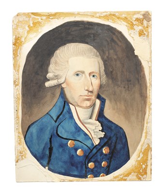 Lot 650B - A PORTRAIT WATERCOLOUR ON BOARD OF JOHN PAUL JONES (1747 - 1792) SCOTTISH NAVAL OFFICER "FATHER OF THE AMERICAN NAVY"