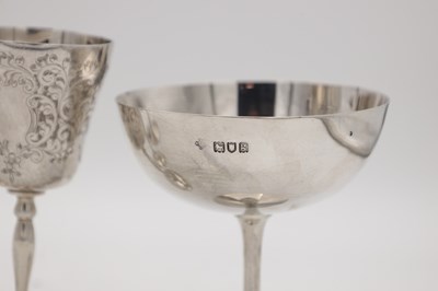 Lot 98 - TWO PAIRS OF ENGLISH SILVER DRINKING VESSELS