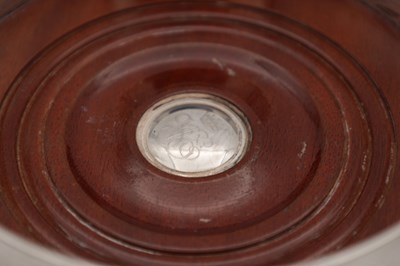 Lot 12 - TWO ENGLISH SILVER AND WOOD WINE COASTERS