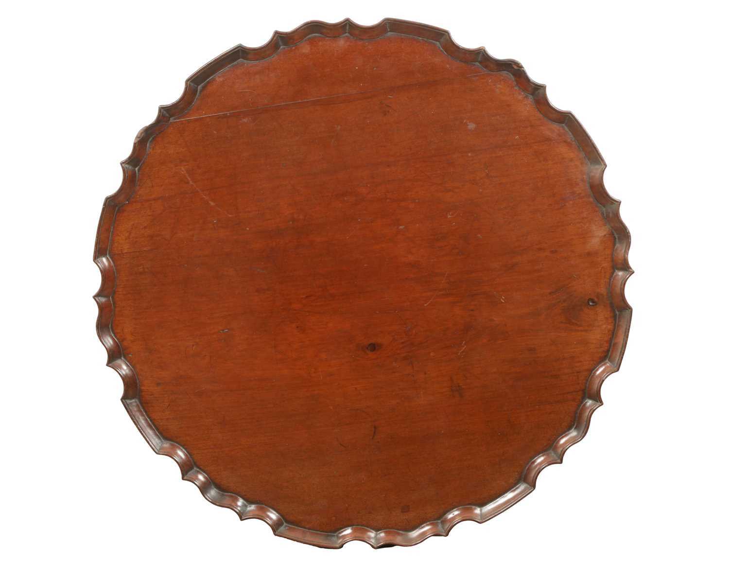 Lot 1560 - A LARGE GEORGE III MAHOGANY CIRCULAR TRAY