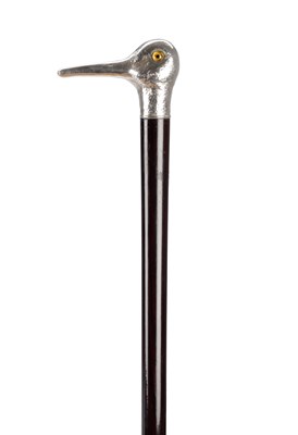 Lot 1444 - A FRENCH SILVER METAL MOUNTED WALKING STICK