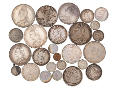Lot 285 - A COLLECTION OF VICTORIAN AND OTHER SILVER COINS