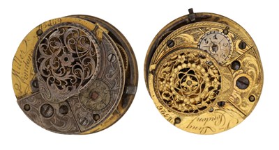 Lot 482 - TWO ENGLISH VERGE POCKET WATCH MOVEMENTS