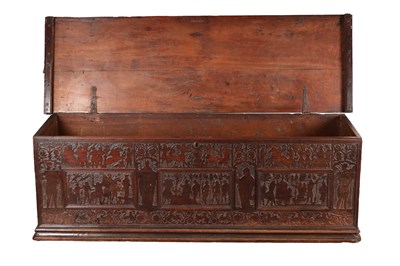 Lot 1498 - A 16TH CENTURY VENETIAN CEDAR WOOD CASSONE