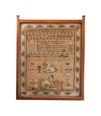 Lot 906 - A MID 19TH CENTURY ENGLISH NEEDLEWORK SAMPLER BY BELLY RALPH, SETTLE, DATED 1849