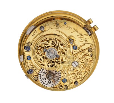 Lot 416 - JOHN GOODWIN, LONDON. AN 18TH CENTURY QUARTER REPEATING POCKET WATCH MOVEMENT