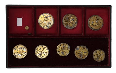Lot 388 - A COLLECTION OF EIGHT FRENCH QUARTER REPEATING POCKET WATCH MOVEMENTS