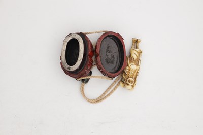 Lot A JAPANESE MEIJI PERIOD CINNABAR LACQUERED INRO