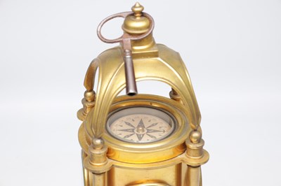 Lot 1352 - GUILMET, PARIS. A 19TH CENTURY FRENCH GILT AND SILVERED BRONZE INDUSTRIAL AUTOMATON LIGHTHOUSE CLOCK