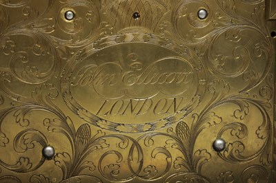 Lot 1335 - JOHN ELLICOTT, LONDON, A MID 18TH CENTURY ORMOLU-MOUNTED EBONISED QUARTER REPEATING BRACKET CLOCK