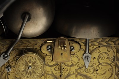 Lot 1335 - JOHN ELLICOTT, LONDON, A MID 18TH CENTURY ORMOLU-MOUNTED EBONISED QUARTER REPEATING BRACKET CLOCK