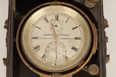 Lot 76 - JOHN FRANCIS WOODS, LONDON. A LATE 19TH CENTURY TWO-DAY MARINE CHRONOMETER