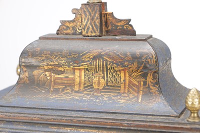 Lot 1285 - EDWARD WICKSTEED, LONDON. A RARE BLUE LACQUER CHINOISERIE QUARTER CHIMING VERGE BRACKET CLOCK