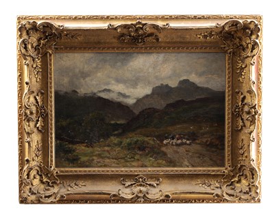Lot 889 - RICHARD GAY SOMERSET (1848-1928) AN EARLY 20TH CENTURY OIL ON CANVAS LANDSCAPE LANGDALE PIKES