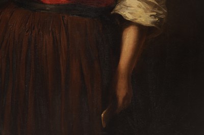 Lot 862 - ALEXIS VOLLON (PARIS 1865-1945) A LATE 19TH CENTURY FRENCH OIL ON CANVAS PORTRAIT OF A YOUNG GIRL "VINCENETTE"
