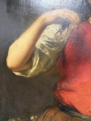 Lot 862 - ALEXIS VOLLON (PARIS 1865-1945) A LATE 19TH CENTURY FRENCH OIL ON CANVAS PORTRAIT OF A YOUNG GIRL "VINCENETTE"