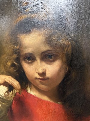 Lot 862 - ALEXIS VOLLON (PARIS 1865-1945) A LATE 19TH CENTURY FRENCH OIL ON CANVAS PORTRAIT OF A YOUNG GIRL "VINCENETTE"