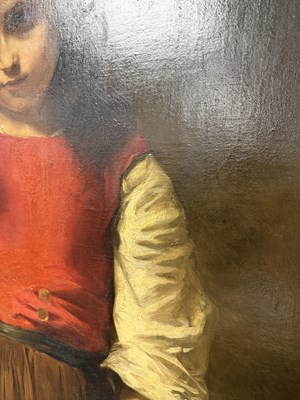 Lot 862 - ALEXIS VOLLON (PARIS 1865-1945) A LATE 19TH CENTURY FRENCH OIL ON CANVAS PORTRAIT OF A YOUNG GIRL "VINCENETTE"