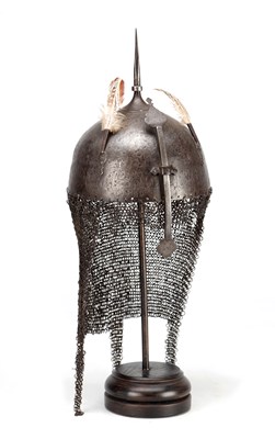 Lot 848 - AN 18TH/19TH CENTURY INDO-PERSIAN STEEL KULAH KHUD HELMET