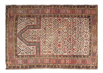 Lot 1005 - A FINE CAUCASIAN SHIRVAN WOOL PRAYER RUG