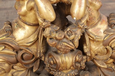 Lot 1571 - A GOOD 19TH CENTURY CARVED GILTWOOD CONSOLE TABLE
