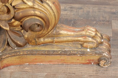Lot 1571 - A GOOD 19TH CENTURY CARVED GILTWOOD CONSOLE TABLE