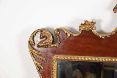 Lot 1573 - A LATE 19TH CENTURY MAHOGANY AND PARCEL GILT OVERMANTEL MIRROR