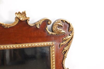 Lot 1573 - A LATE 19TH CENTURY MAHOGANY AND PARCEL GILT OVERMANTEL MIRROR