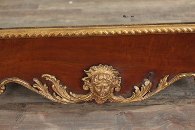 Lot 1573 - A LATE 19TH CENTURY MAHOGANY AND PARCEL GILT OVERMANTEL MIRROR