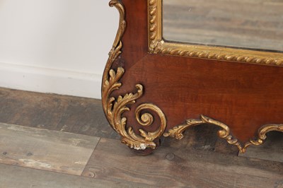 Lot 1573 - A LATE 19TH CENTURY MAHOGANY AND PARCEL GILT OVERMANTEL MIRROR