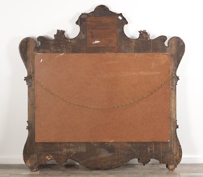 Lot 1573 - A LATE 19TH CENTURY MAHOGANY AND PARCEL GILT OVERMANTEL MIRROR