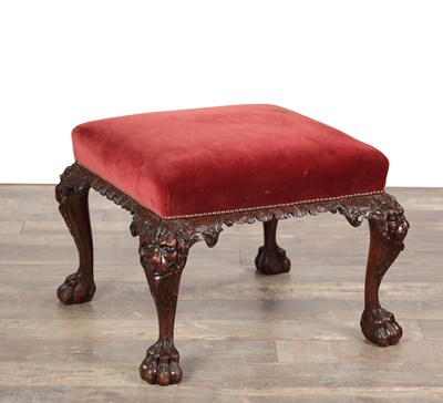 Lot 1598 - A GEORGE II IRISH MAHOGANY DRESSING STOOL