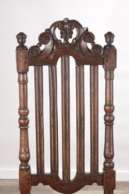 Lot 1558 - A PAIR OF 17TH CENTURY ENGLISH OAK HALL CHAIRS