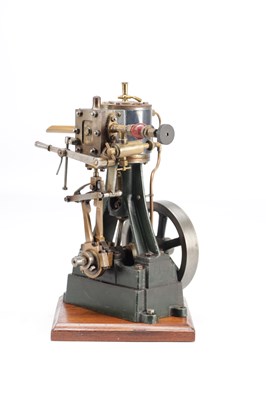 Lot 1158 - A 20TH CENTURY STUART NO 1 TYPE CAST IRON AND BRASS VERTICAL STEAM ENGINE