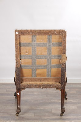 Lot 1541 - A GEORGE III CARVED MAHOGANY GAINSBOROUGH CHAIR