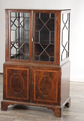 Lot 1550 - AN UNUSUAL GEORGE III MAHOGANY COLLECTORS' CABINET OF SMALL SIZE