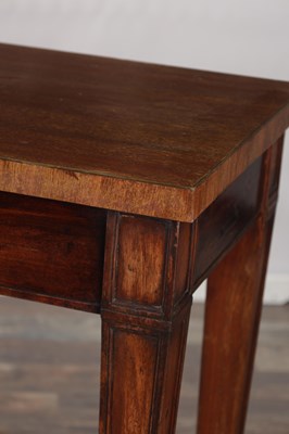 Lot 1485 - A PAIR OF GEORGE III MAHOGANY CONSOLE TABLES