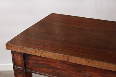 Lot 1485 - A PAIR OF GEORGE III MAHOGANY CONSOLE TABLES