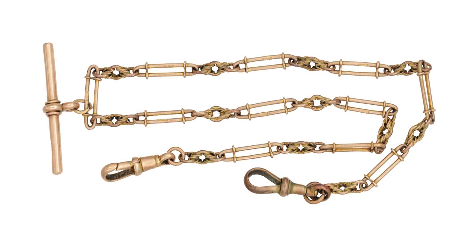 Lot 241 - A 9CT GOLD POCKET WATCH CHAIN