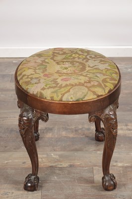 Lot 1565 - A GEORGE III IRISH MAHOGANY DRESSING STOOL