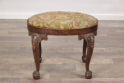 Lot 1565 - A GEORGE III IRISH MAHOGANY DRESSING STOOL