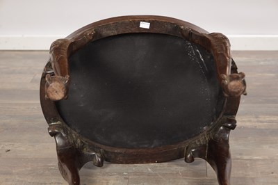 Lot 1565 - A GEORGE III IRISH MAHOGANY DRESSING STOOL