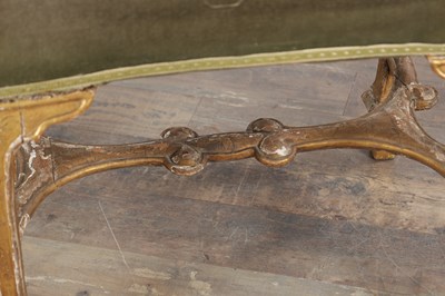 Lot 1514 - A GEORGE II GILTWOOD DRESSING STOOL