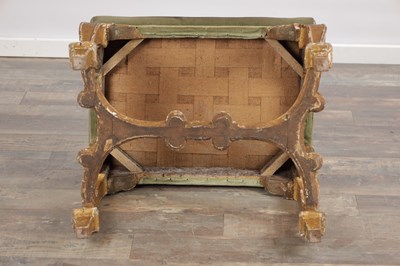 Lot 1514 - A GEORGE II GILTWOOD DRESSING STOOL