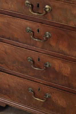 Lot 1572 - A PAIR OF GEORGE III MAHOGANY CHESTS OF DRAWERS